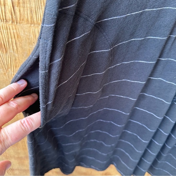 ATM Anthony Thomas Melillo Slub Jersey Striped Midi Tank Dress Black Gray - Picture 6 of 10